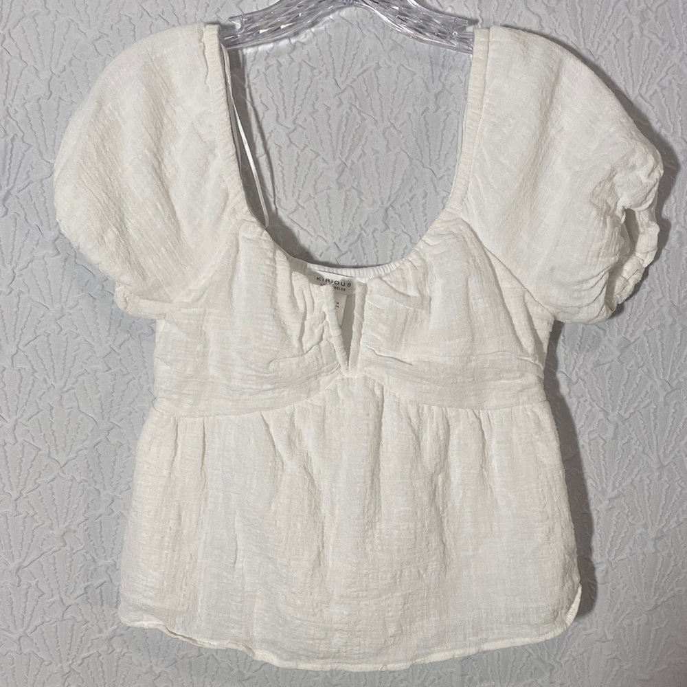 Vintage Romantic Silhouette Elegant White Puff Sleeve Blouse Fanciful Bohemian